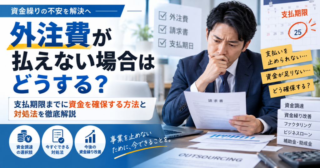 外注費が払えない場合はどうする？支払期限までに資金を確保する方法と対処法を徹底解説