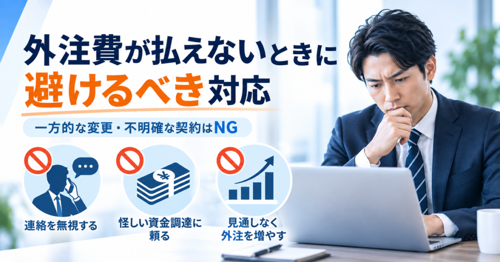 外注費が払えないときに避けるべき対応